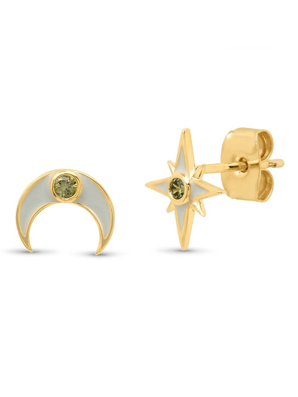 New Anthropologie Moon Star Stud Earrings